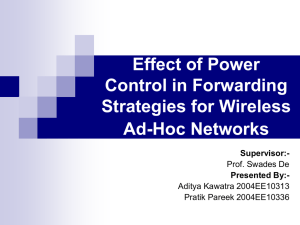 Effect of Power Control in Forwarding Strategies for Wireless Ad-Hoc Networks