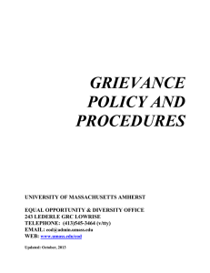 GRIEVANCE POLICY AND PROCEDURES
