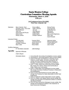 Santa Monica College Curriculum Committee Meeting Agenda Wednesday, March 4, 2009