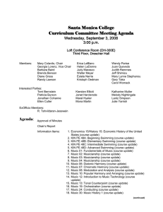 Santa Monica College Curriculum Committee Meeting Agenda Wednesday, September 3, 2008