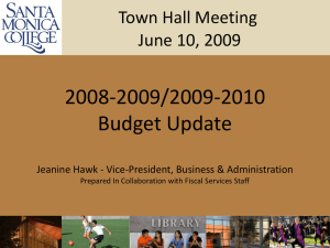 2008-2009/2009-2010 Budget Update Town Hall Meeting June 10, 2009