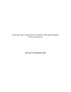 POLICY MANUAL Revision of September 2012