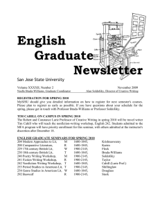 English Graduate Newsletter San Jose State University