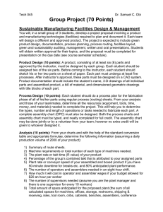 Group Project (70 Points) Sustainable Manufacturing Facilities Design &amp; Management