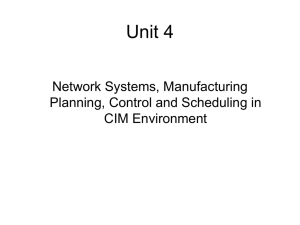 Unit 4 Network Systems, Manufacturing Planning, Control and Scheduling in CIM Environment