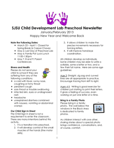 SJSU Child Development Lab Preschool Newsletter January/February 2013