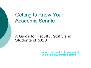 Getting to Know Your Academic Senate A Guide for Faculty, Staff, and