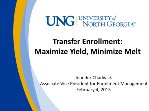 Transfer Enrollment: Maximize Yield, Minimize Melt Jennifer Chadwick