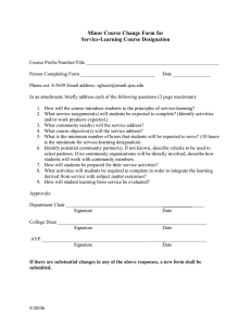 Minor Course Change Form for Service-Learning Course Designation