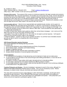 POLS 3205 INTERNATIONAL LAW -- Honors University of North Georgia