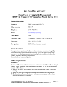 San Jose State University Department of Hospitality Management