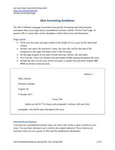 MLA Formatting Guidelines