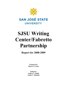 SJSU Writing Center/Fabretto Partnership