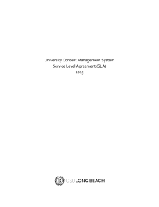 University Content Management System Service Level Agreement (SLA) 2015