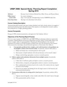 URBP 298B: Special Study: Planning Report Completion Spring 2010
