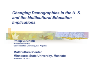 Changing Demographics in the U. S. and the Multicultural Education Implications