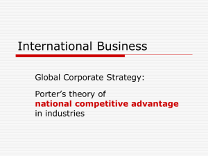 International Business Global Corporate Strategy: Porter’s theory of in industries