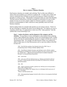 Real business situations are complex and confusing. They’re often more... analyze than most problems you confront in academic life. ... Note 1