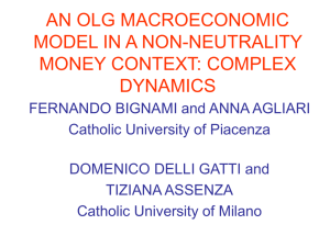 AN OLG MACROECONOMIC MODEL IN A NON-NEUTRALITY MONEY CONTEXT: COMPLEX DYNAMICS