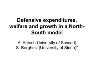 Defensive expenditures, welfare and growth in a North- South model