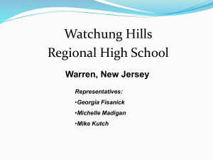 Watchung Hills Regional High School Warren, New Jersey Representatives: