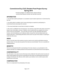 CommUniverCity (CUC) Student Post-Project Survey Spring 2010