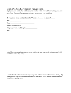 Exam Question Reevaluation Request Form .