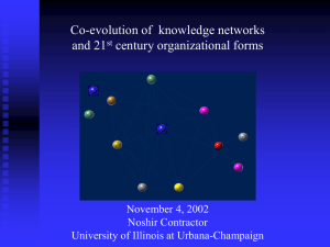 Co-evolution of  knowledge networks and 21 century organizational forms November 4, 2002