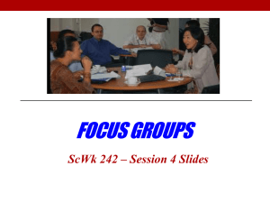 FOCUS GROUPS ScWk 242 – Session 4 Slides