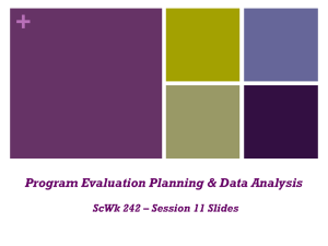 + Program Evaluation Planning &amp; Data Analysis