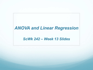 ANOVA and Linear Regression – Week 13 Slides ScWk 242