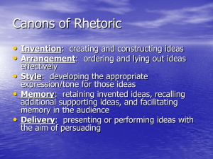 Canons of Rhetoric •