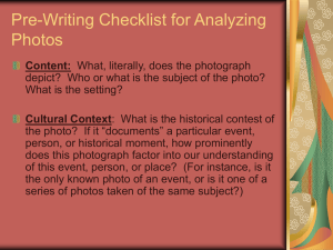 Pre-Writing Checklist for Analyzing Photos