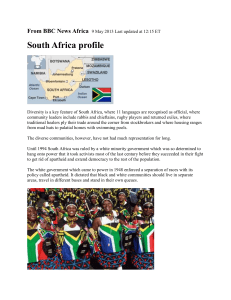 South Africa profile From BBC News Africa