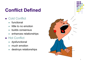 Conflict Defined Cold Conflict Hot Conflict