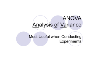 ANOVA Analysis of Variance Most Useful when Conducting Experiments