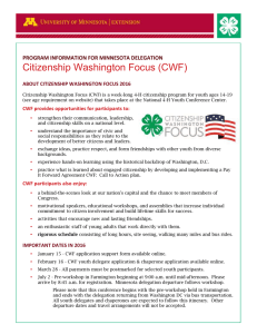 Citizenship Washington Focus (CWF) PROGRAM INFORMATION FOR MINNESOTA DELEGATION