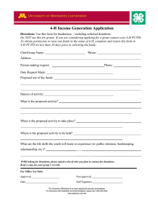 4-H Income Generation Application