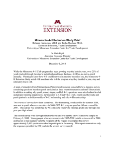 Minnesota 4-H Retention Study Brief