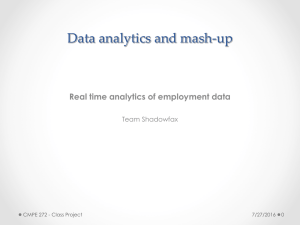 Data analytics and mash-up Real time analytics of employment data Team Shadowfax 7/27/2016