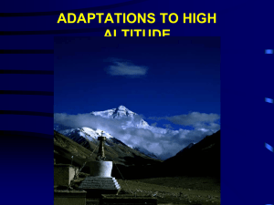 ADAPTATIONS TO HIGH ALTITUDE