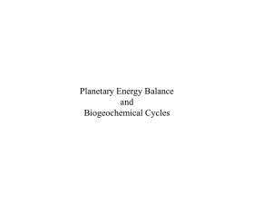 Planetary Energy Balance and Biogeochemical Cycles