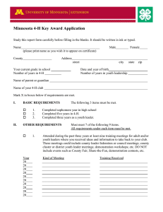 Minnesota 4-H Key Award Application