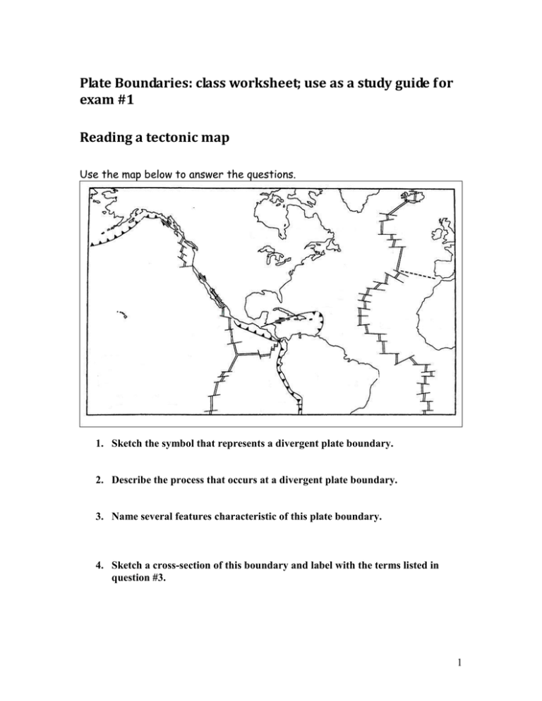 Plate Boundaries Class Worksheet Use As A Study Guide For