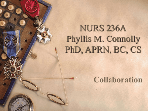 NURS 236A Phyllis M. Connolly PhD, APRN, BC, CS Collaboration