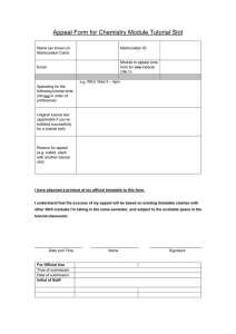 Appeal Form for Chemistry Module Tutorial Slot