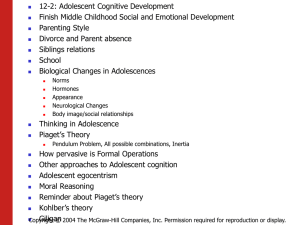 12-2: Adolescent Cognitive Development Finish Middle Childhood Social and Emotional Development