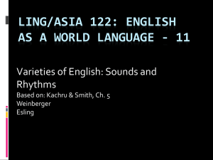 LING/ASIA 122: ENGLISH AS A WORLD LANGUAGE - 11 Rhythms