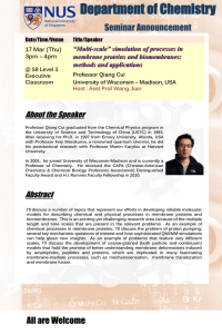 Department of Chemistry Seminar Announcement About the Speaker “Multi-scale” simulation of processes in