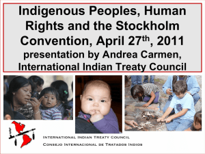 Indigenous Peoples, Human Rights and the Stockholm Convention, April 27 , 2011